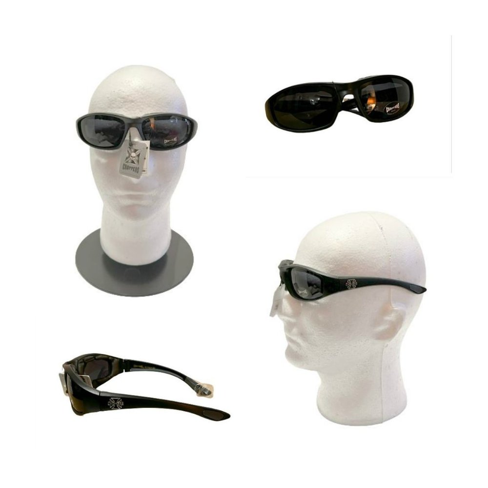 Choppers Padded Foam Wind Resistant Sunglasses Motorcycle Glasses UV Protection